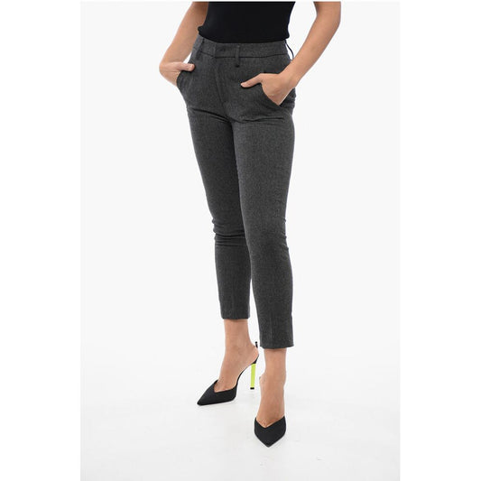 Herringbone Motif Wool Blend CARMEN Pants