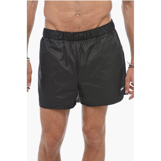 Solid Color Swim Shorts with 3 Pockets