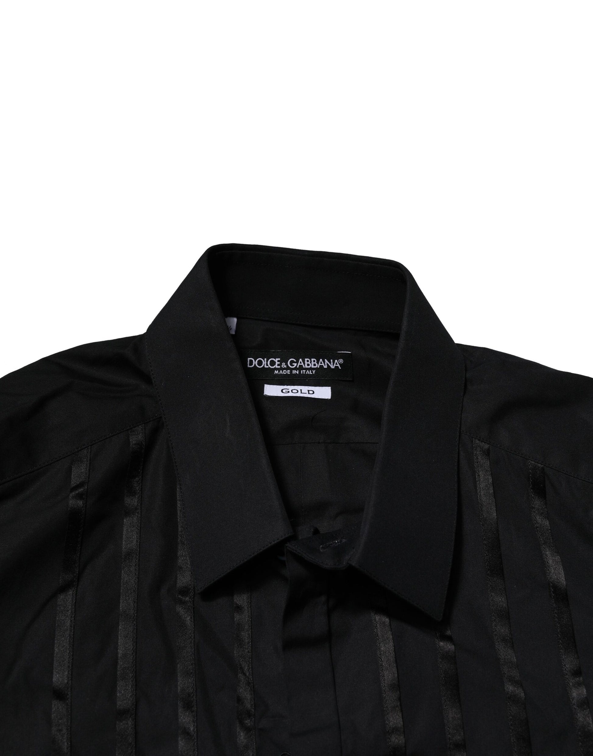 Black Cotton GOLD Mens Dress Formal Shirt