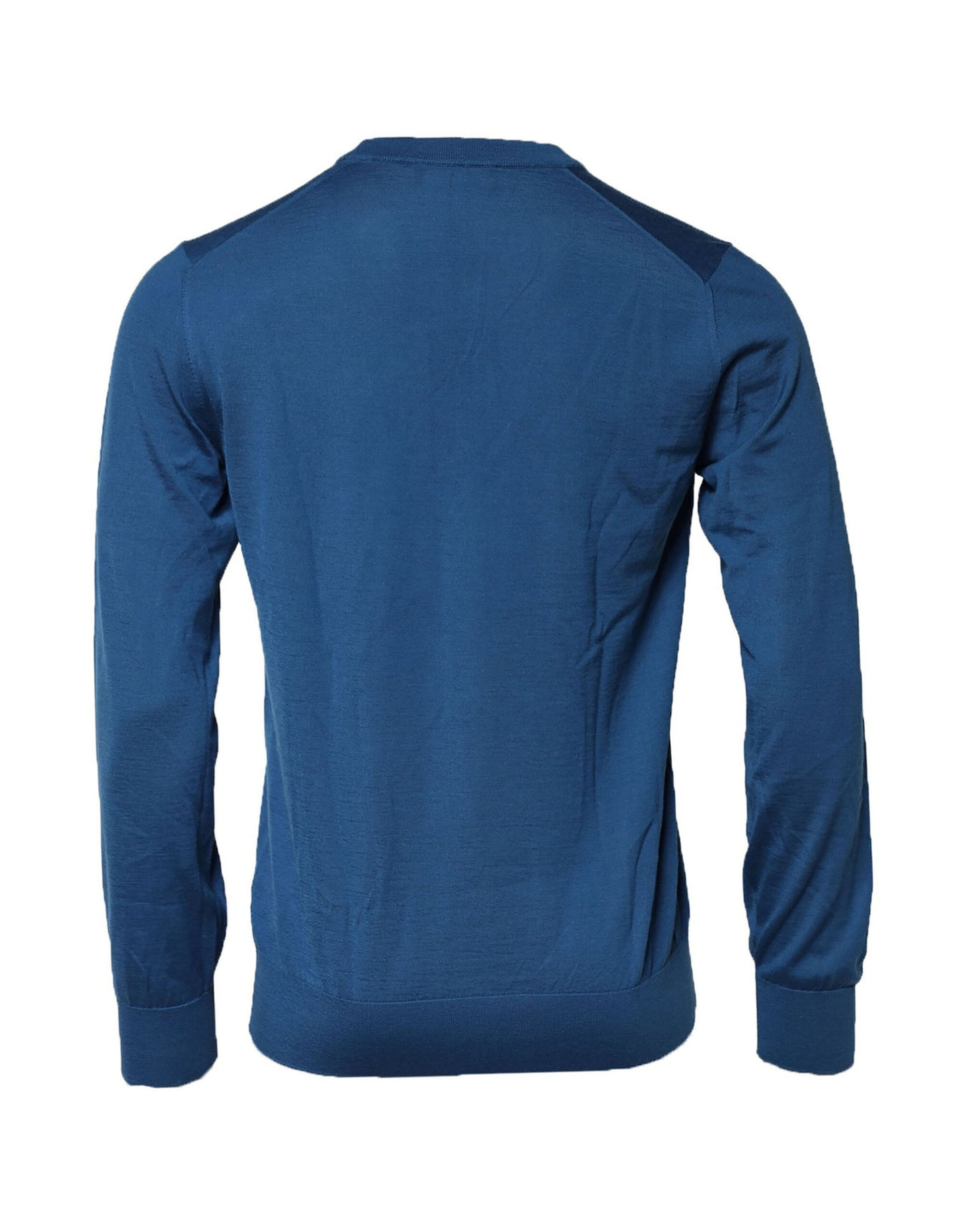 Blue Cashmere Crew Neck Sweatshirt Sweater
