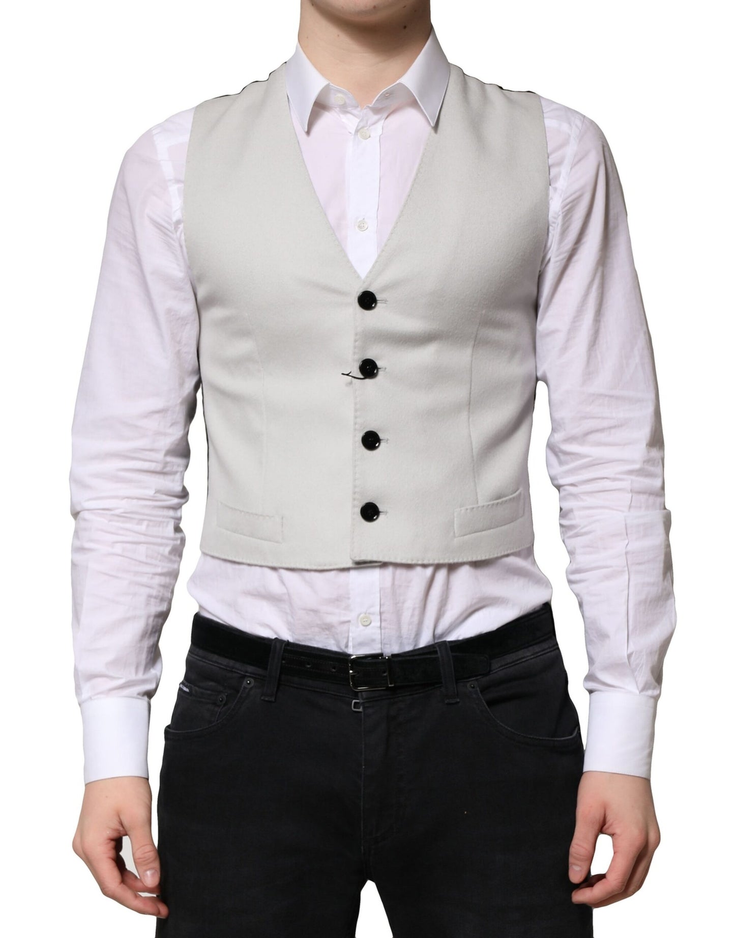 Gray Wool Dress Formal Men Waistcoat Vest