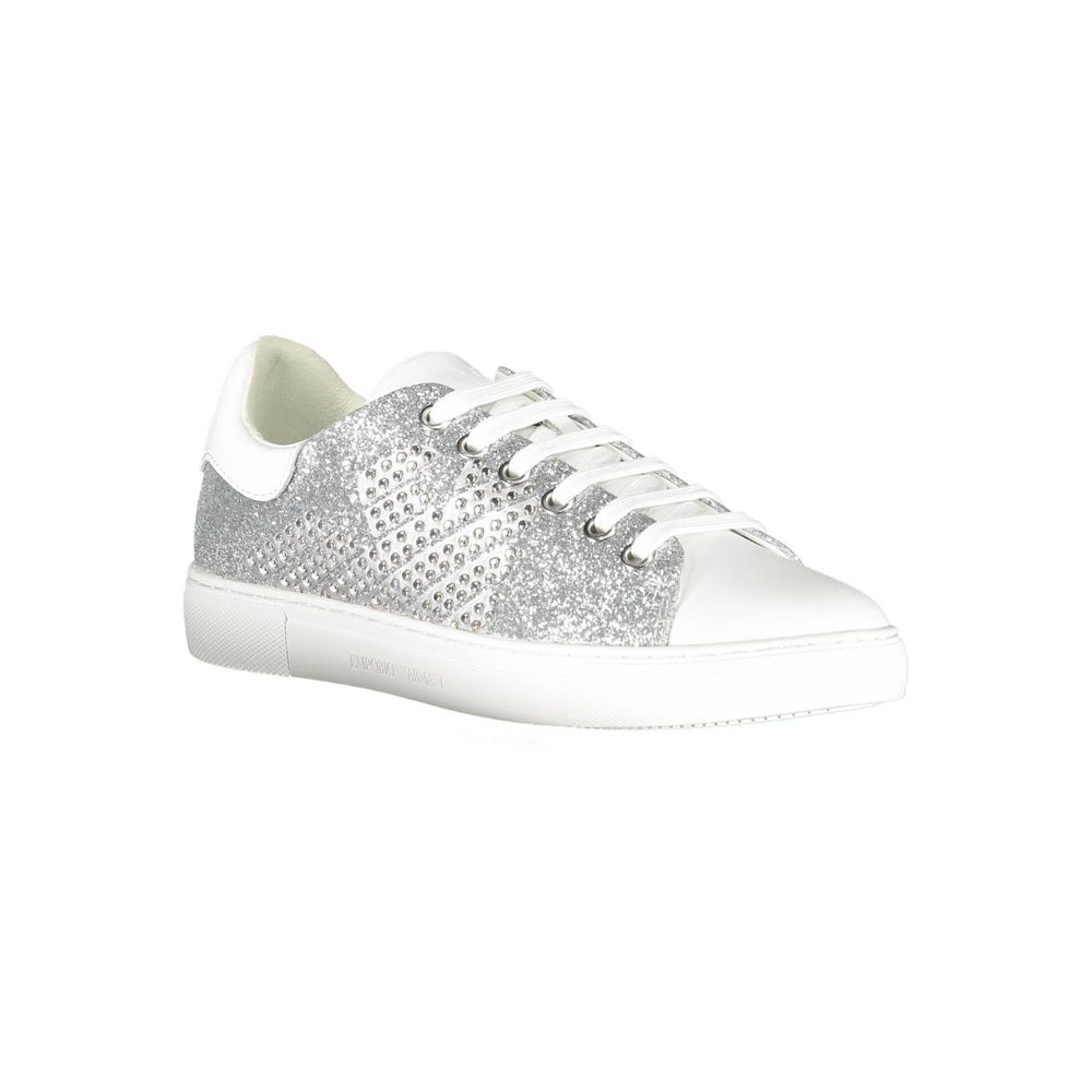 Silver Leather Women Sneaker
