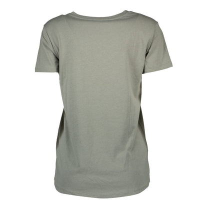 Green Cotton Women T-Shirt