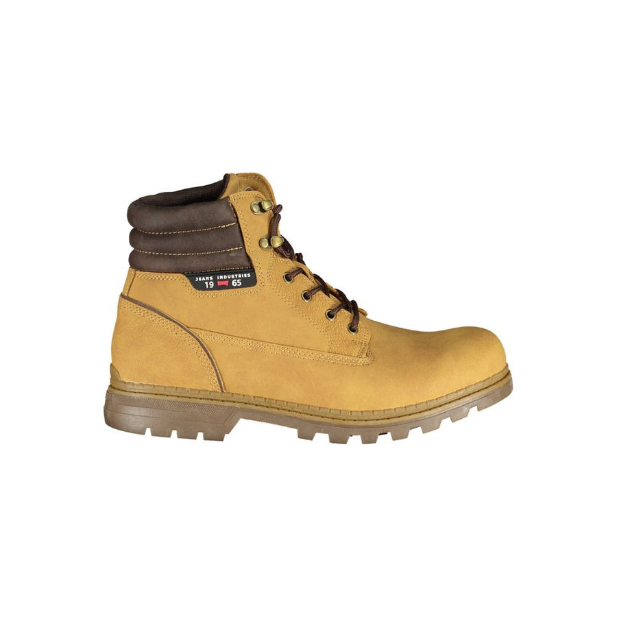 Yellow Polyester Men Boot