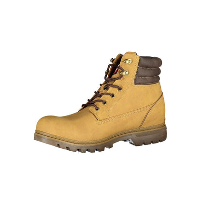 Yellow Polyester Men Boot