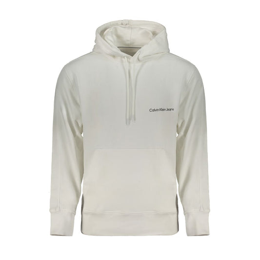 White Cotton Men Sweater with Hood
