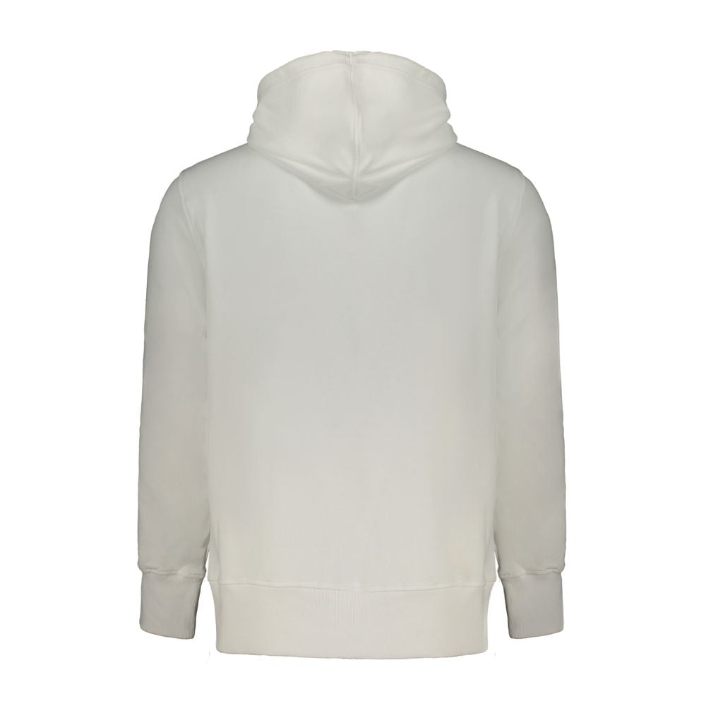 White Cotton Men Sweater with Hood