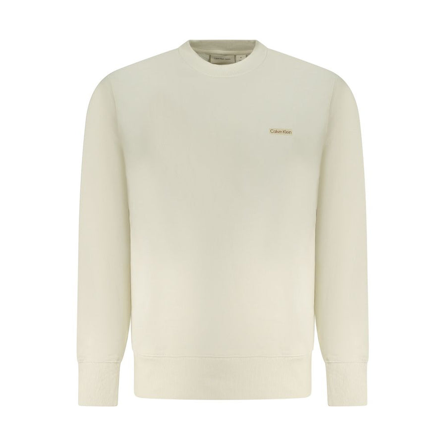 Beige Cotton Men Sweater
