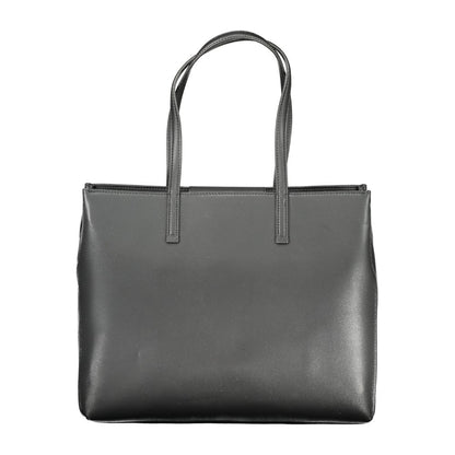 Black Polyester Women Handbag