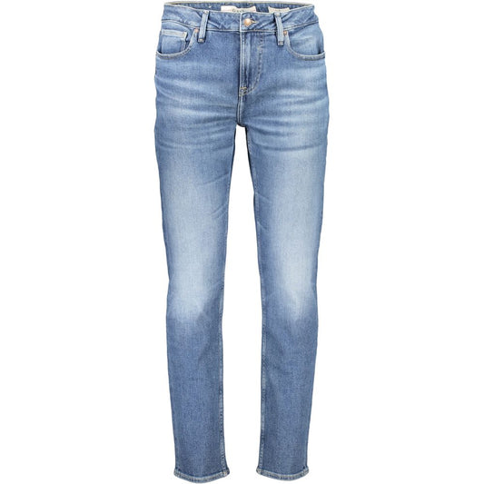 Blue Cotton Men Slim Jeans