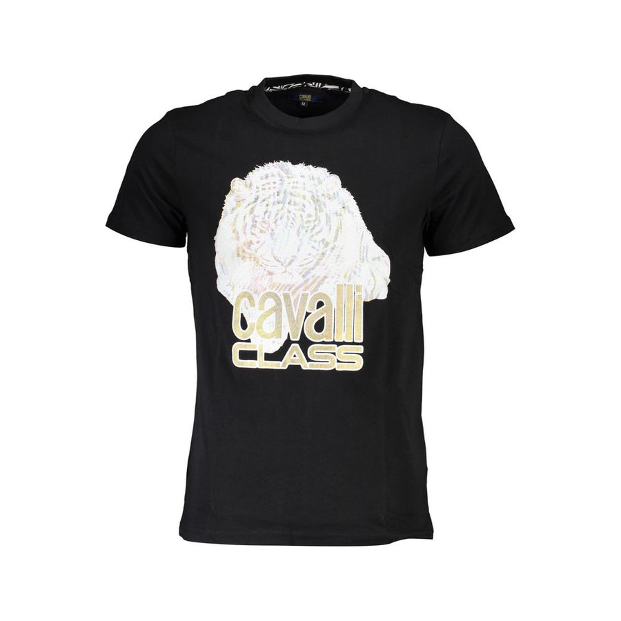 Black Cotton Men T-Shirt
