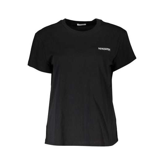 Black Cotton Women T-Shirt