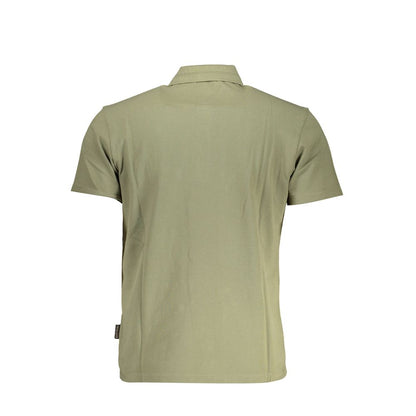 Green Cotton Men Polo Shirt