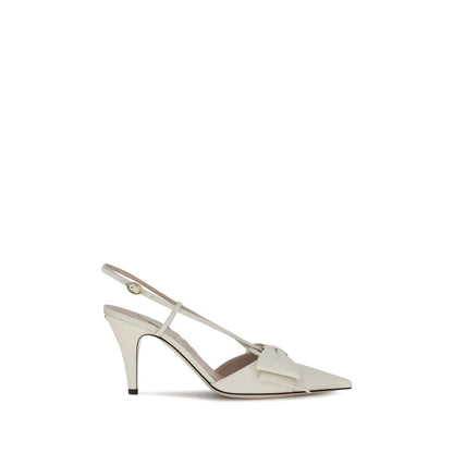 White Calf Leather Bos Taurus High Heel Pumps