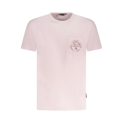 Pink Cotton Men T-Shirt