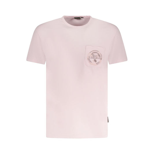 Pink Cotton Men T-Shirt
