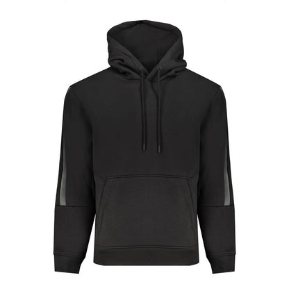 Black Cotton Men's Hooded Sweater