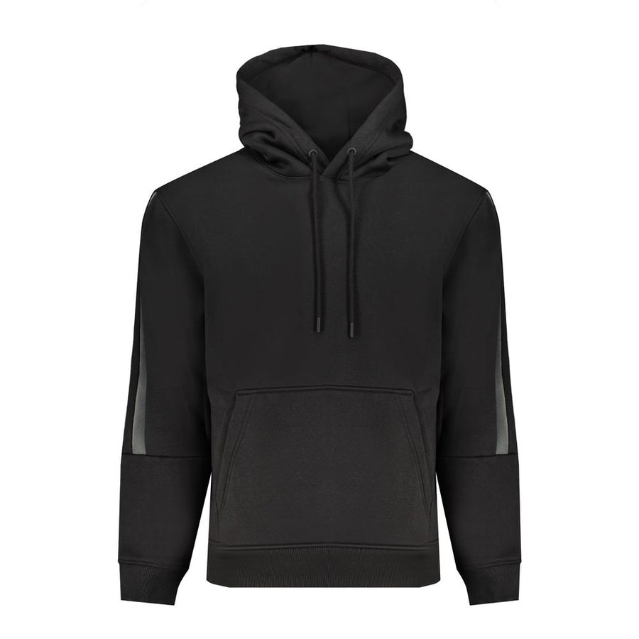 Black Cotton Men's Hooded Sweater