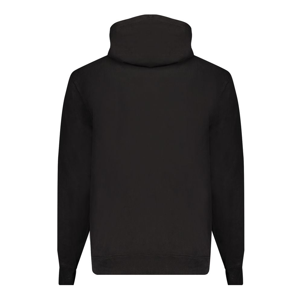 Black Cotton Men's Hooded Sweater