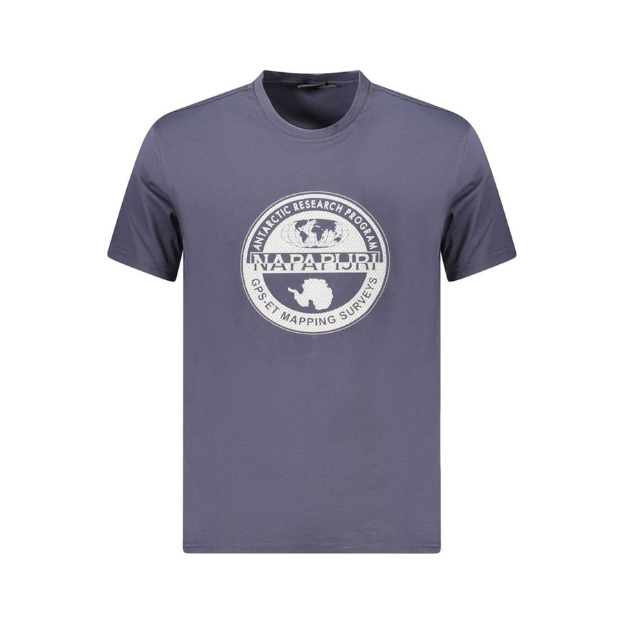 Blue Cotton Men T-Shirt