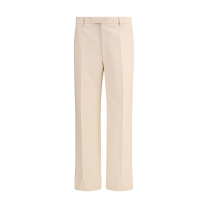 Cream Fleece Wool Dress Pants