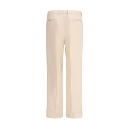 Cream Fleece Wool Dress Pants