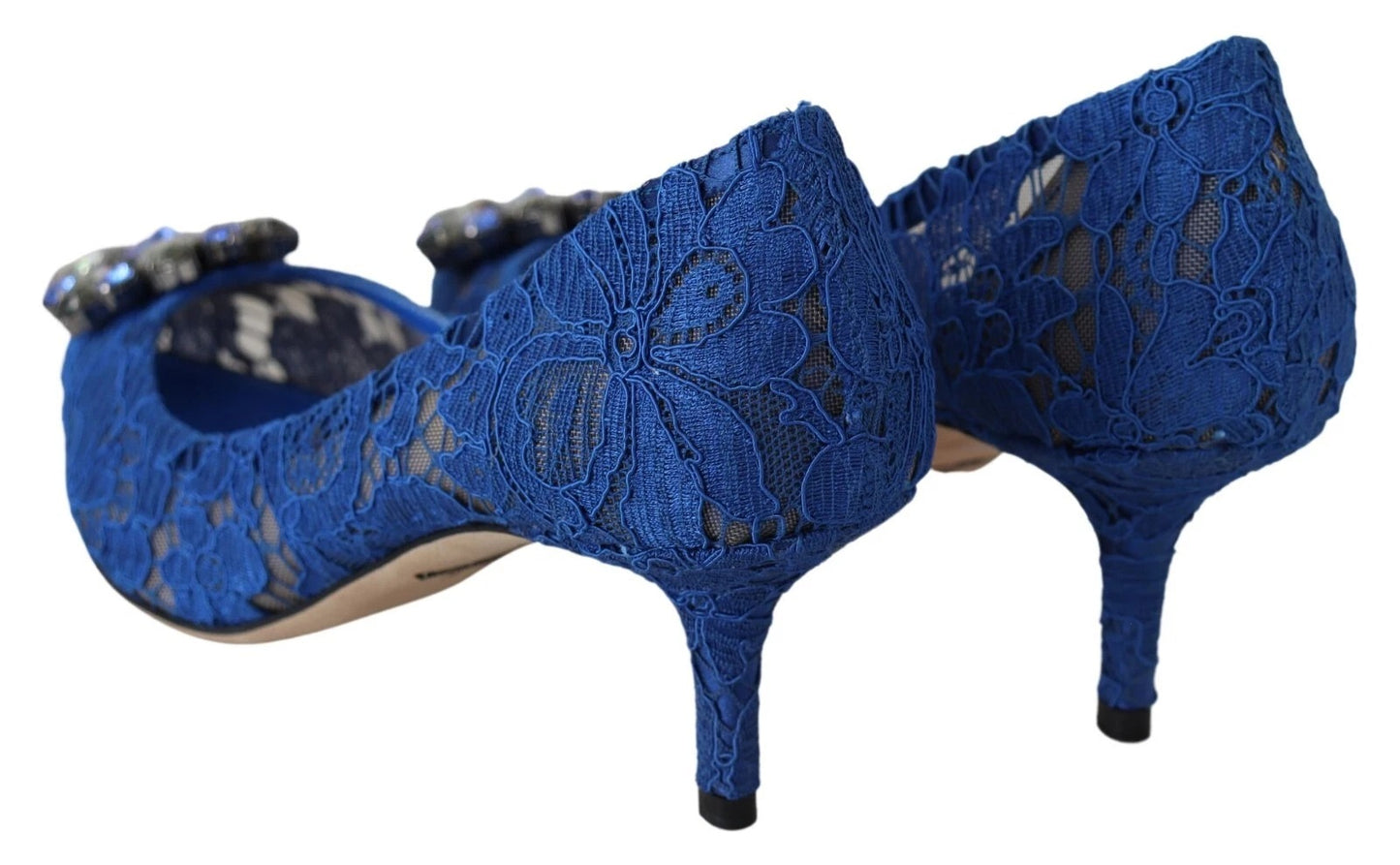 Blue Lace Crystal Ballet Pumps Shoes