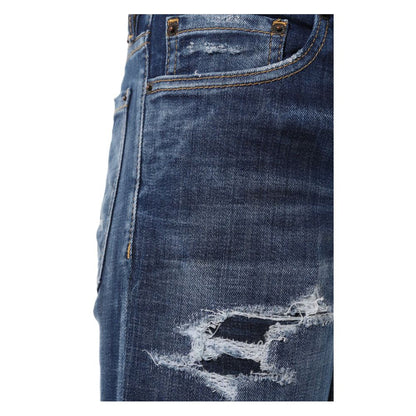 Blue Cotton Men Slim Jean