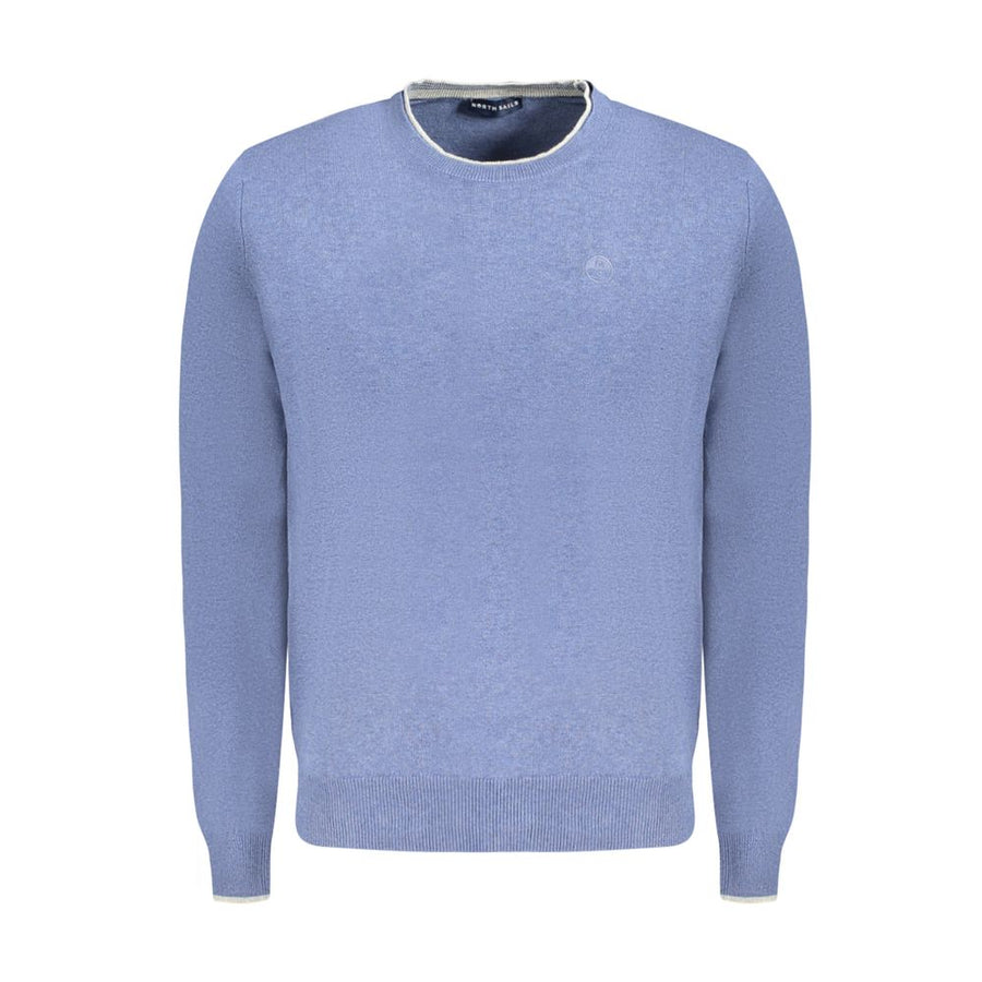 Blue Cotton Men Sweater