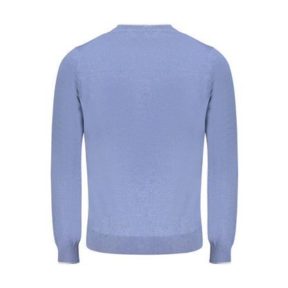 Blue Cotton Men Sweater