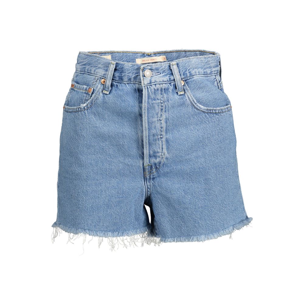 Blue Cotton Women Shorts