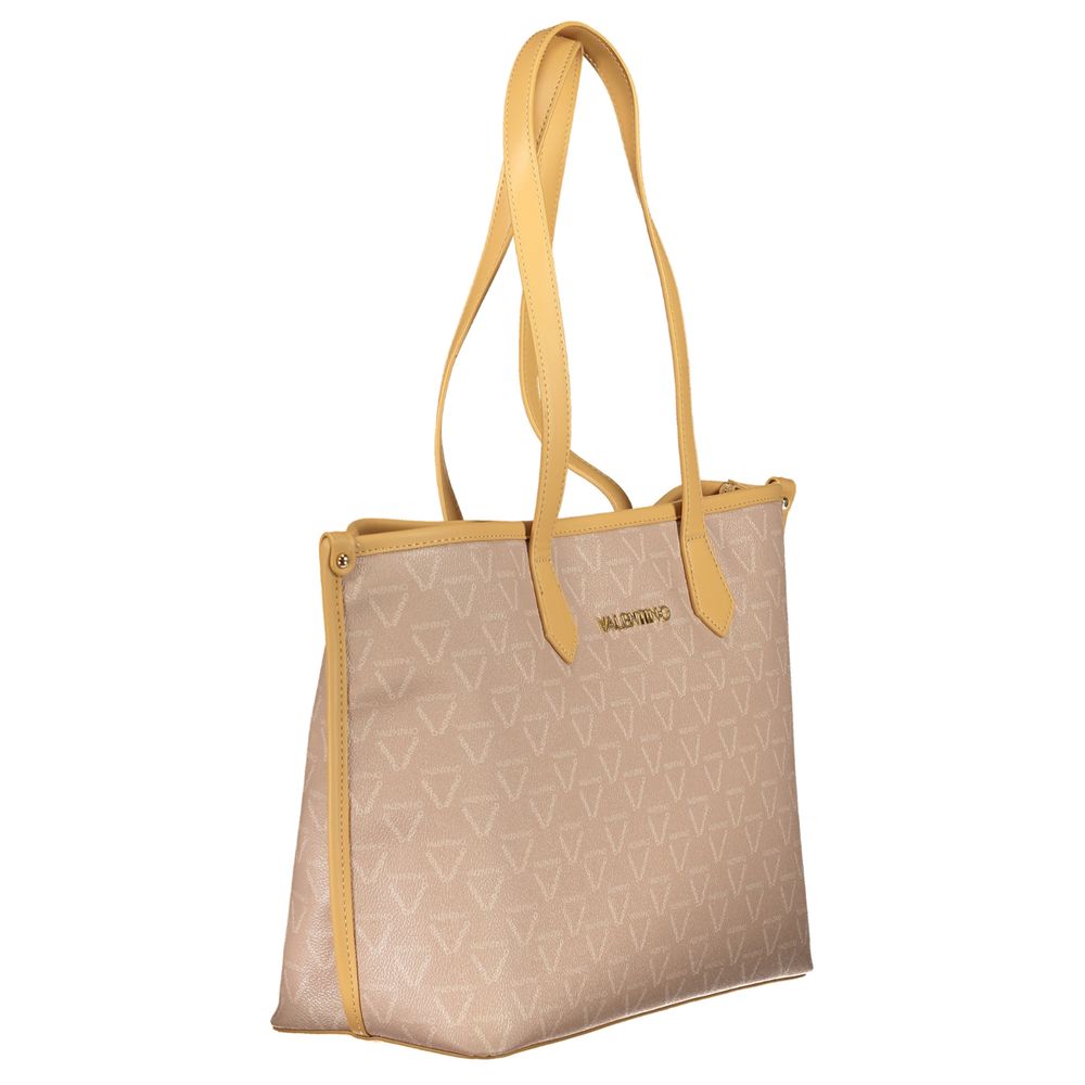 Beige Polyethylene Women Handbag