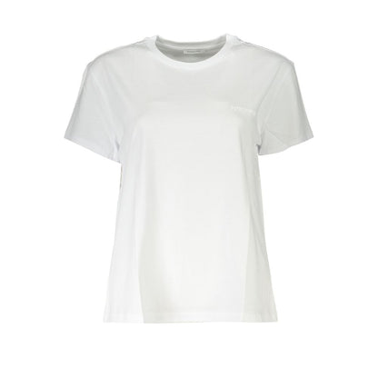 White Cotton Women T-Shirt