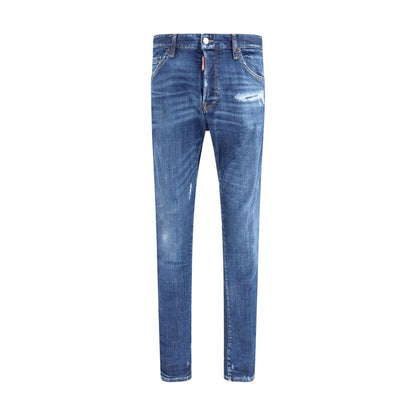 Blue Cotton Skinny Jeans