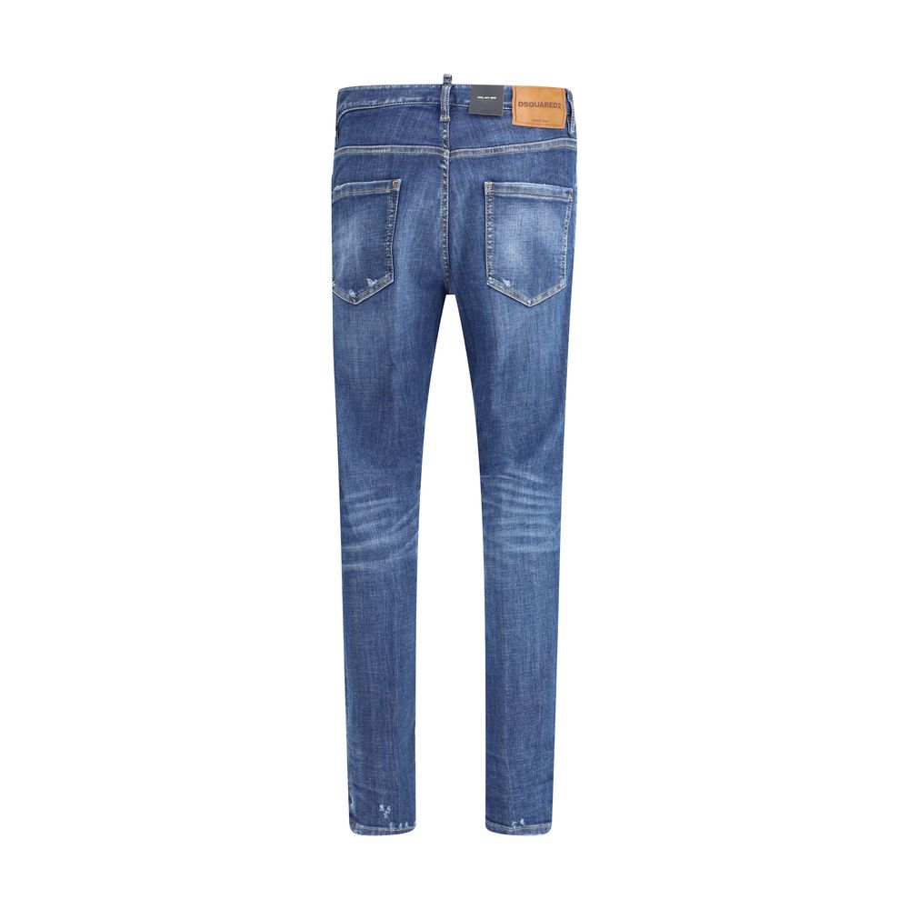 Blue Cotton Skinny Jeans