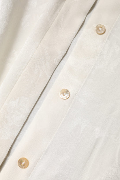 White Button Down Long Sleeves Blouse Top