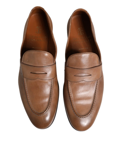 Brown Leather Loafer Dress Formal Shoes