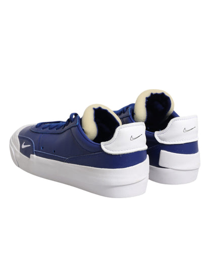 White Blue Lace Up Low Top Drop-Type PRM Sneakers Shoes