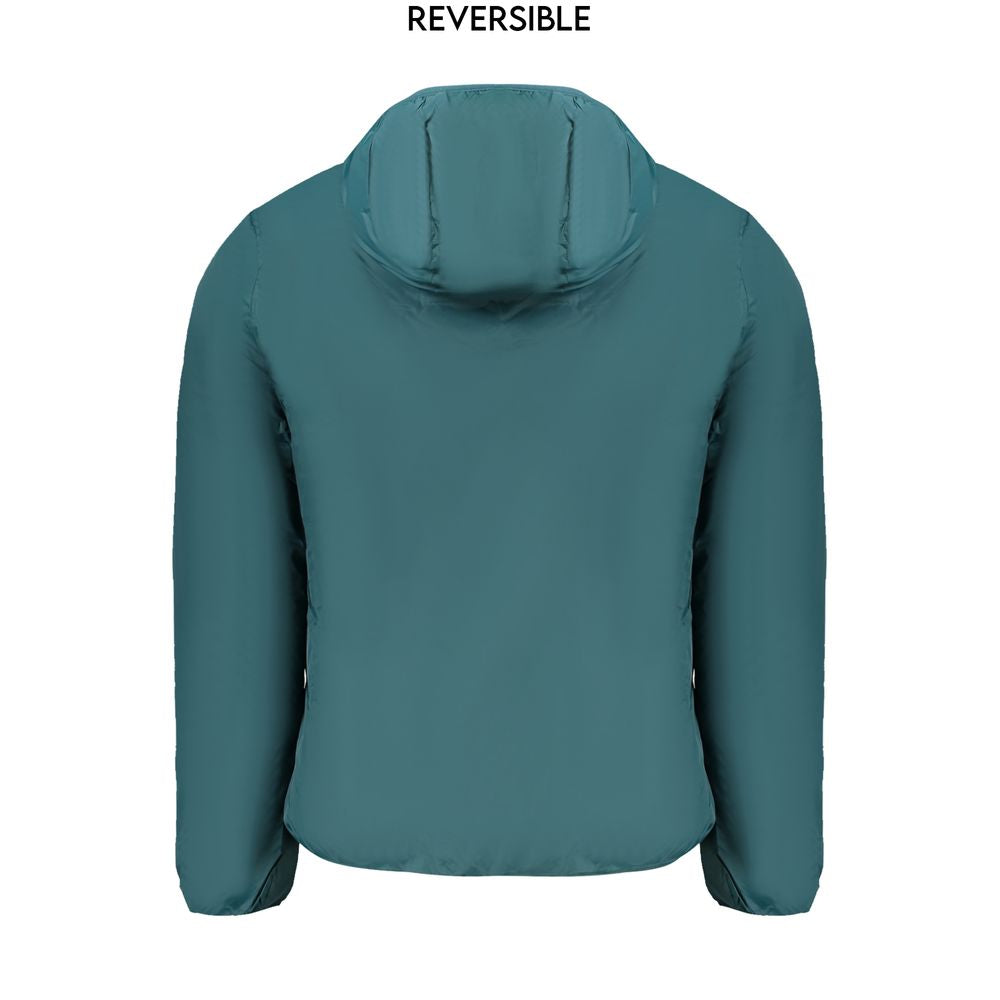 Green Polyamide Men Reversible Jacket