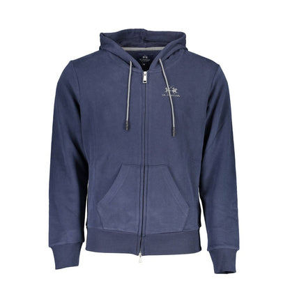 Blue Cotton Men's Hooded Sweater