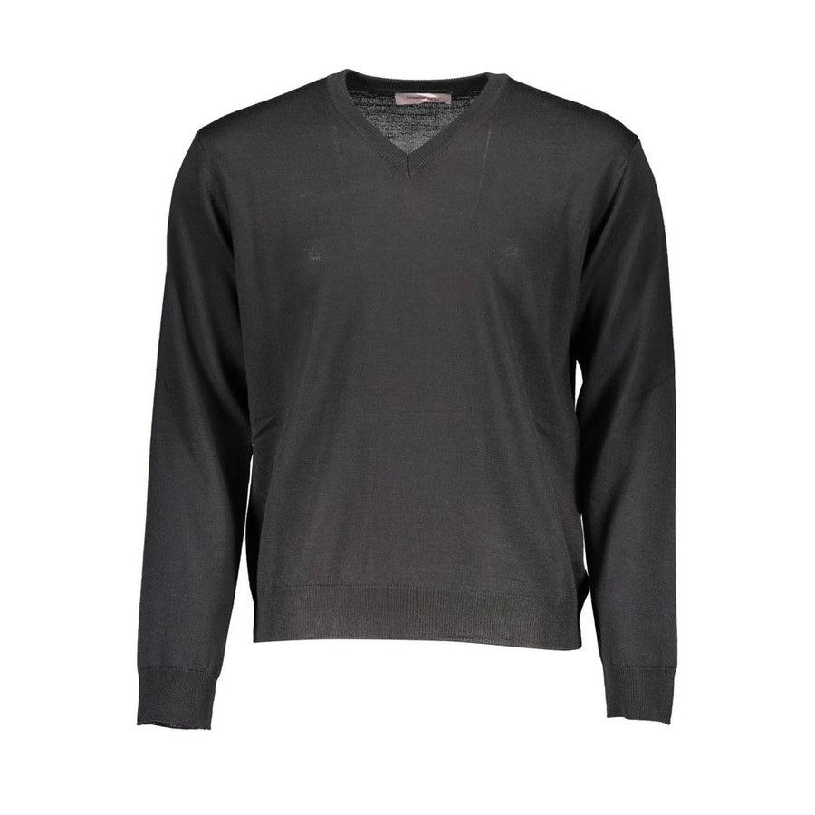 Black Wool Men Sweater