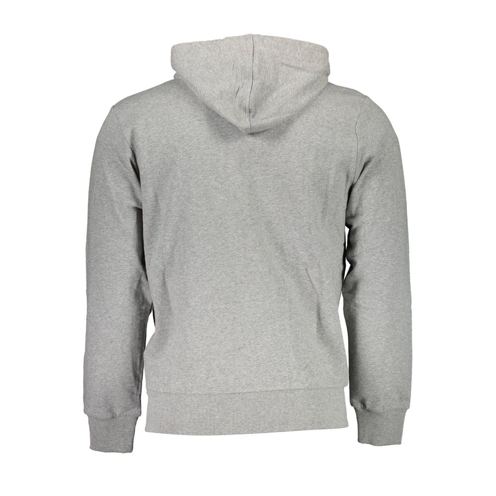 Gray Cotton Men Sweater with Hood