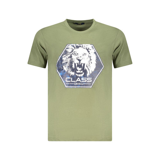 Green Cotton Men T-Shirt