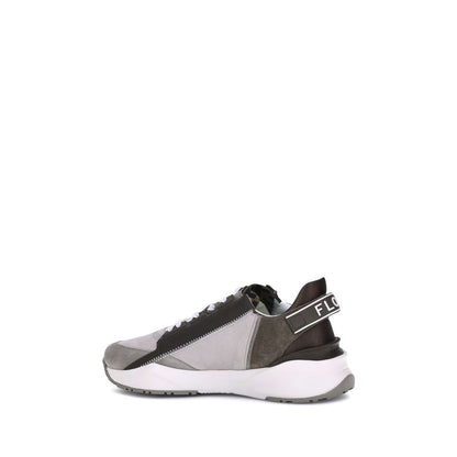 Beige Calf Leather Bos Taurus Low Top Sneakers