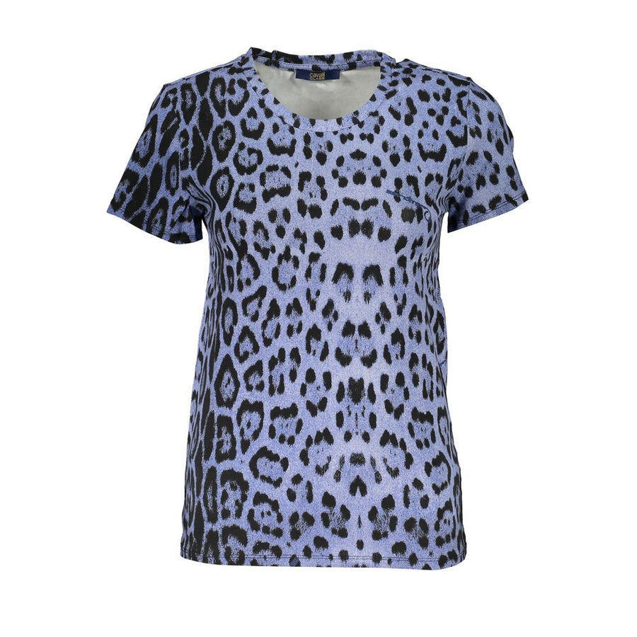 Blue Cotton Women T-Shirt