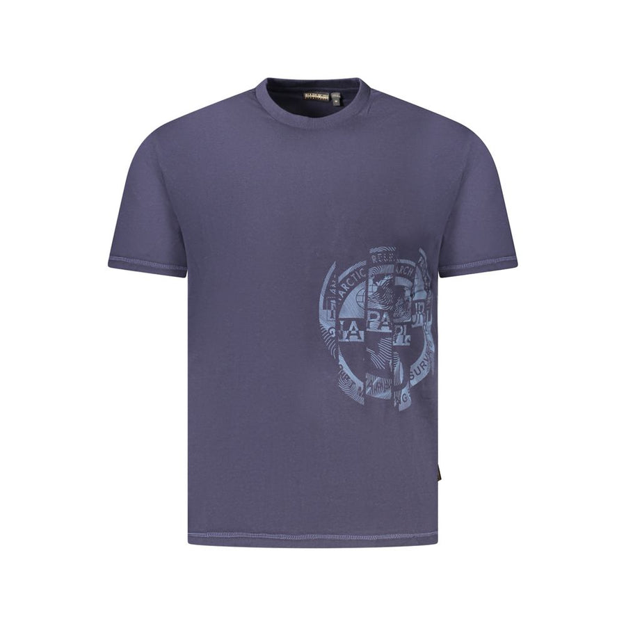 Blue Cotton Men T-Shirt