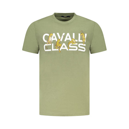Green Cotton Men T-Shirt