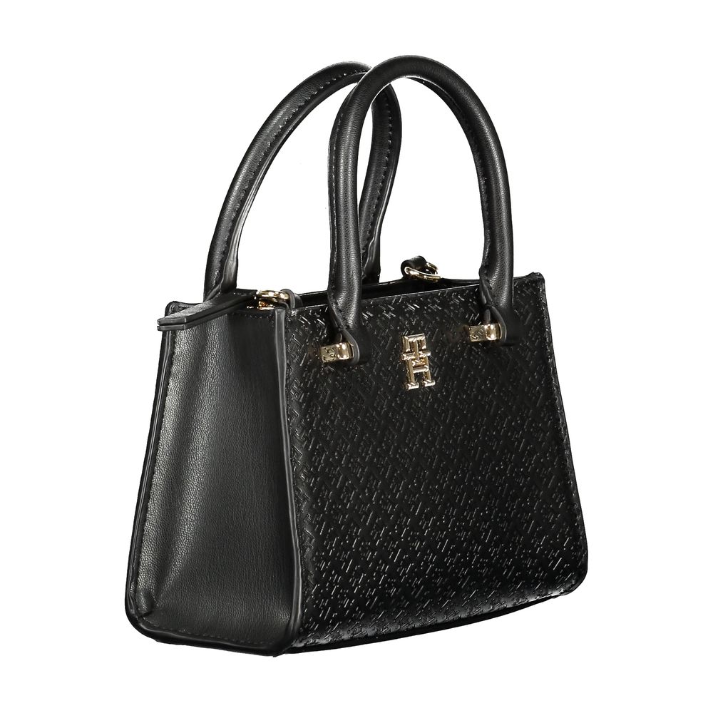 Black Polyethylene Women Handbag