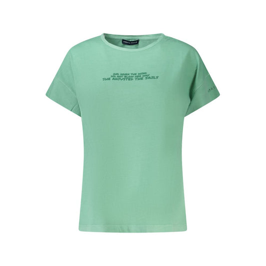 Green Cotton Women T-Shirt