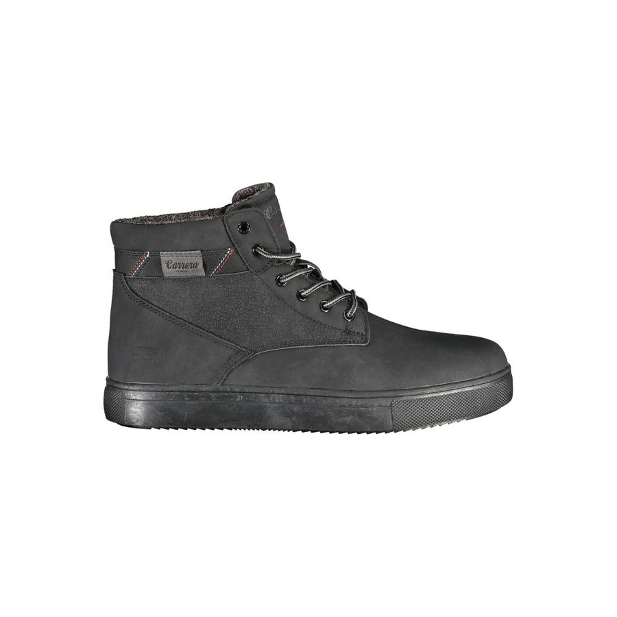 Black Polyester Men Boot